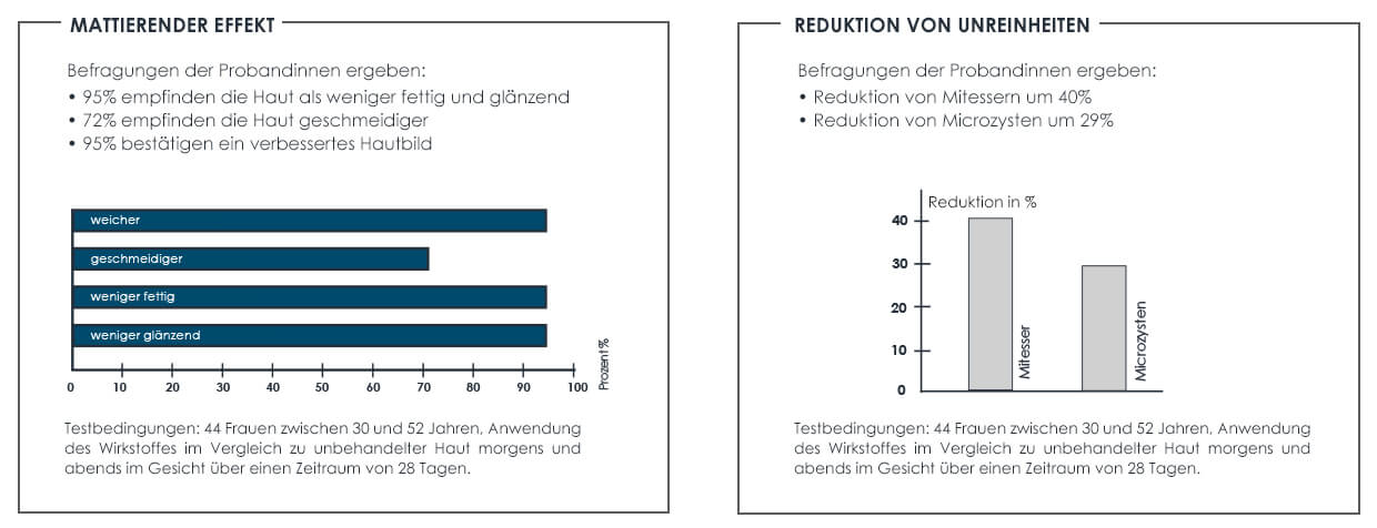 Studien belegen die mattierende und porenverfeinernde Wirkung der OYSTER Mischhaut Pflege